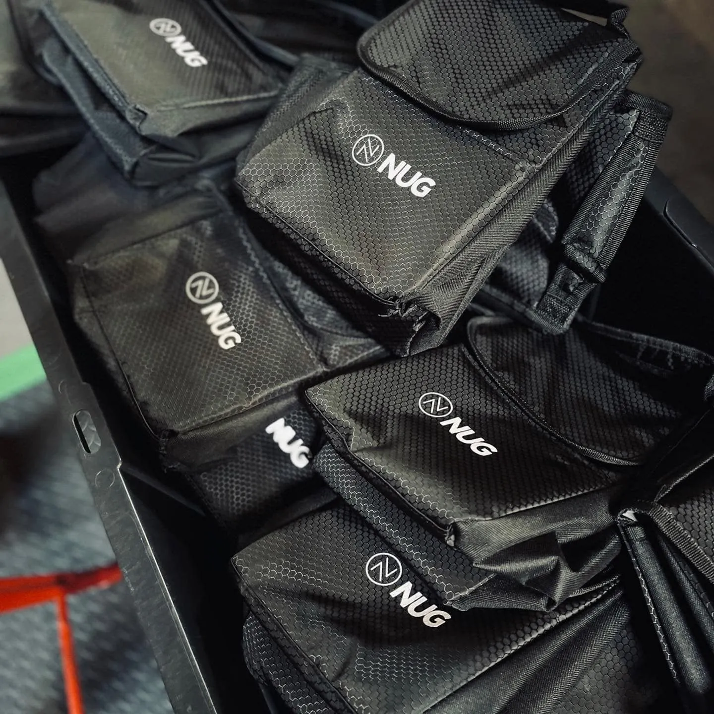 Black bags with NUG branding