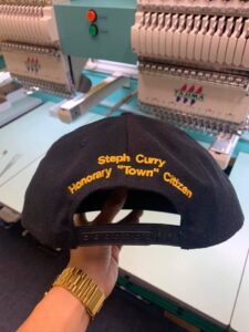 Embroidered backside of hat