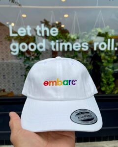 White embroidered hat