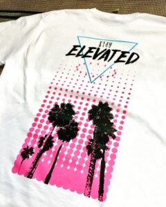 Stay Elevated white t-shirt